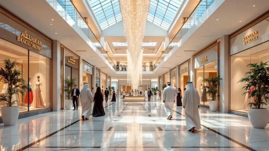Luxury fashion boutiques inside Kingdom Centre Mall, Riyadh, Saudi Arabia