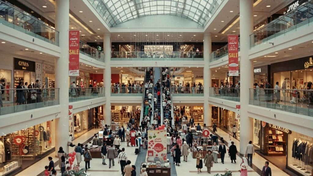 Modern shopping mall in Cairo with international fashion brands at Citystars.