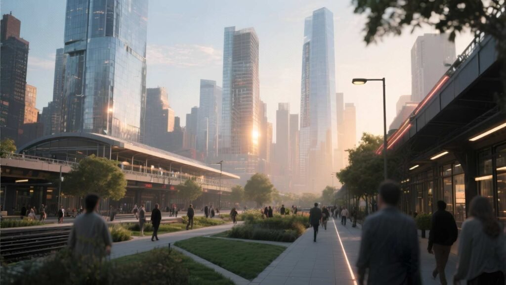 A woman enjoying breakfast on a Cappadocia rooftop while watching colorful hot air balloons rise above the fairy chimneys at sunrise.