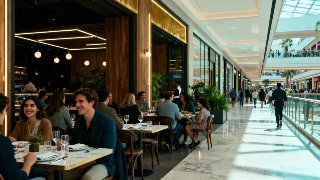 People enjoying an elegant dining experience inside IstinyePark Shopping Mall Istanbul