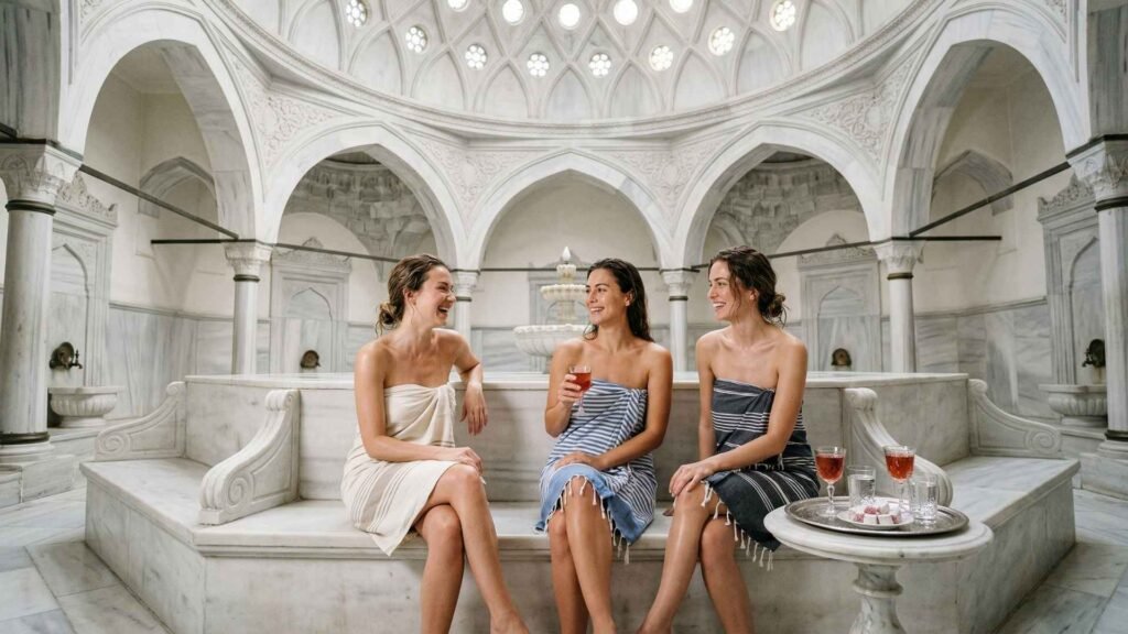 Hürrem Sultan Hamam worth it experience with friends relaxing after ritual in Istanbul