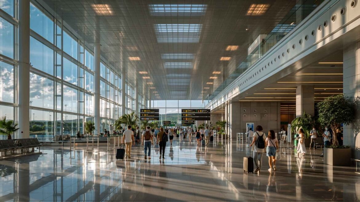 Barcelona Airport Arrival Guide view of BCN Terminal 1 arrivals hall with travelers