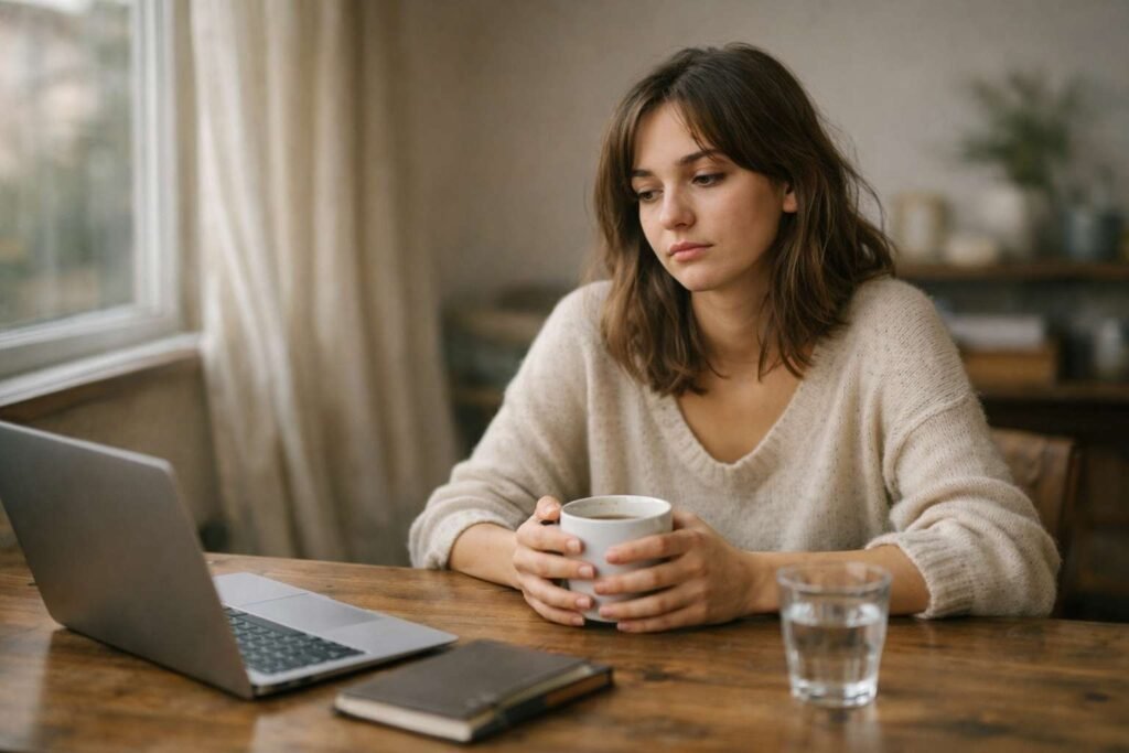 brain fog mental slowdown while trying to focus at laptop with low energy and reduced clarity