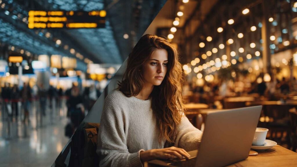 EES vs ETIAS difference shown as airport border control and online travel authorization process