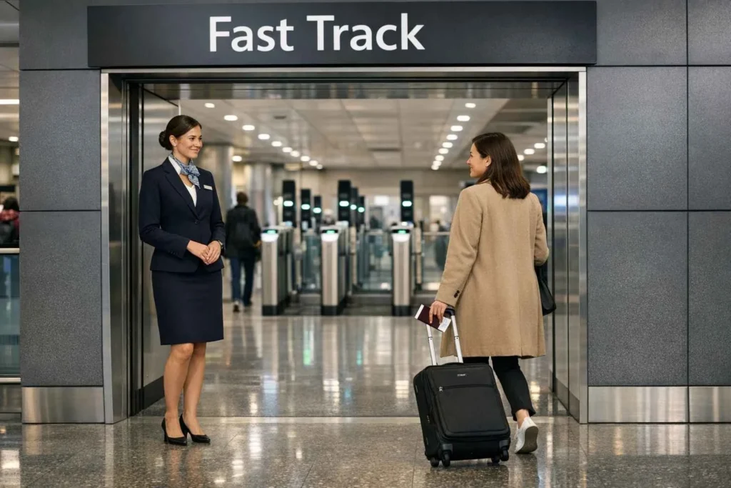 airport fast track lane priority passport control UK