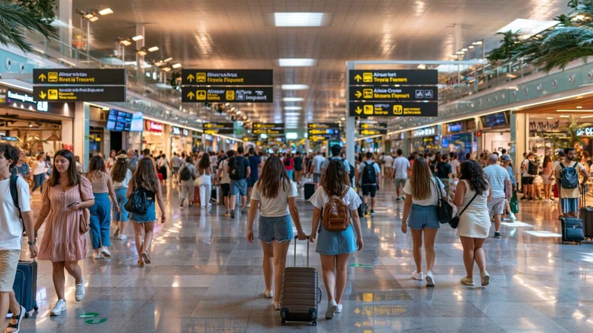 Barcelona airport transfer area inside BCN Airport arrivals terminal