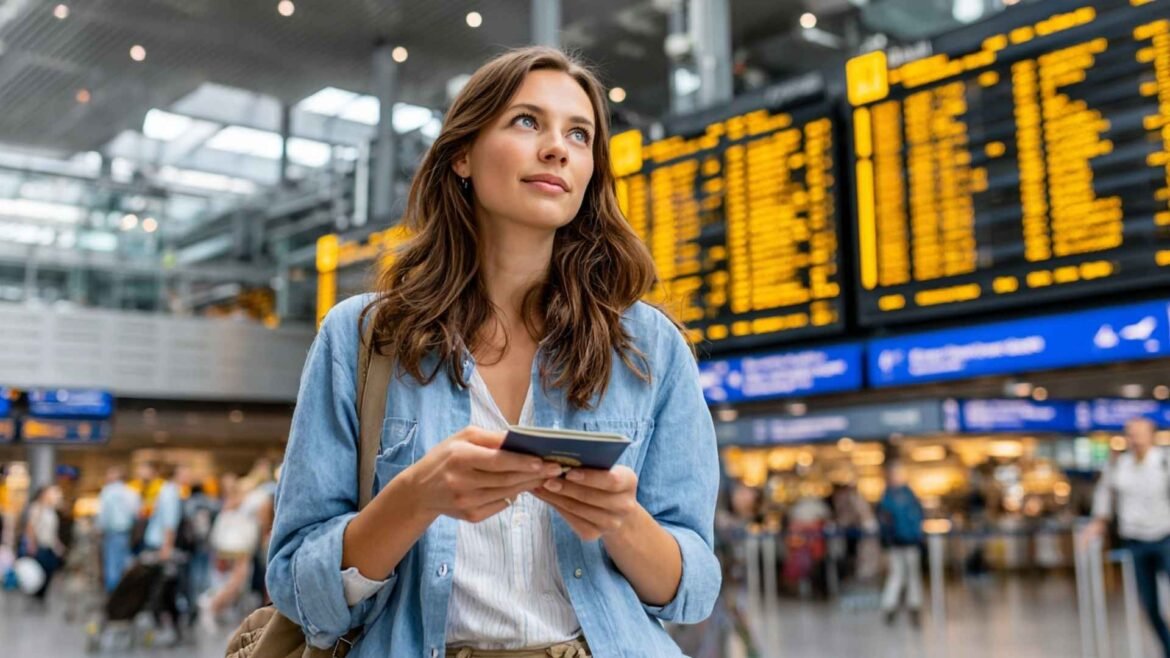 Germany Airport Transit Visa for Turkish Citizens traveler waiting at Frankfurt Airport during an international transit connection