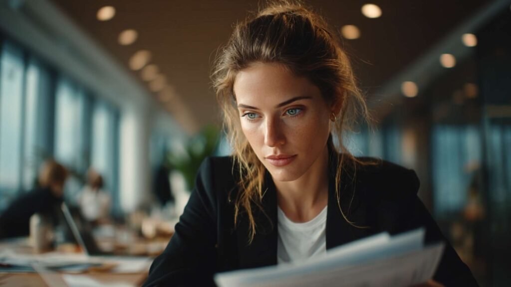 Traveler reviewing Schengen visa application documents while preparing for a future visa application
