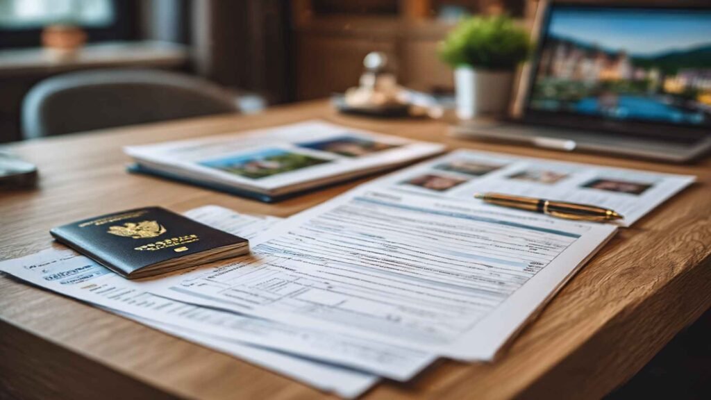 Spain Schengen visa required documents including passport, application forms, and travel paperwork for Turkish citizens