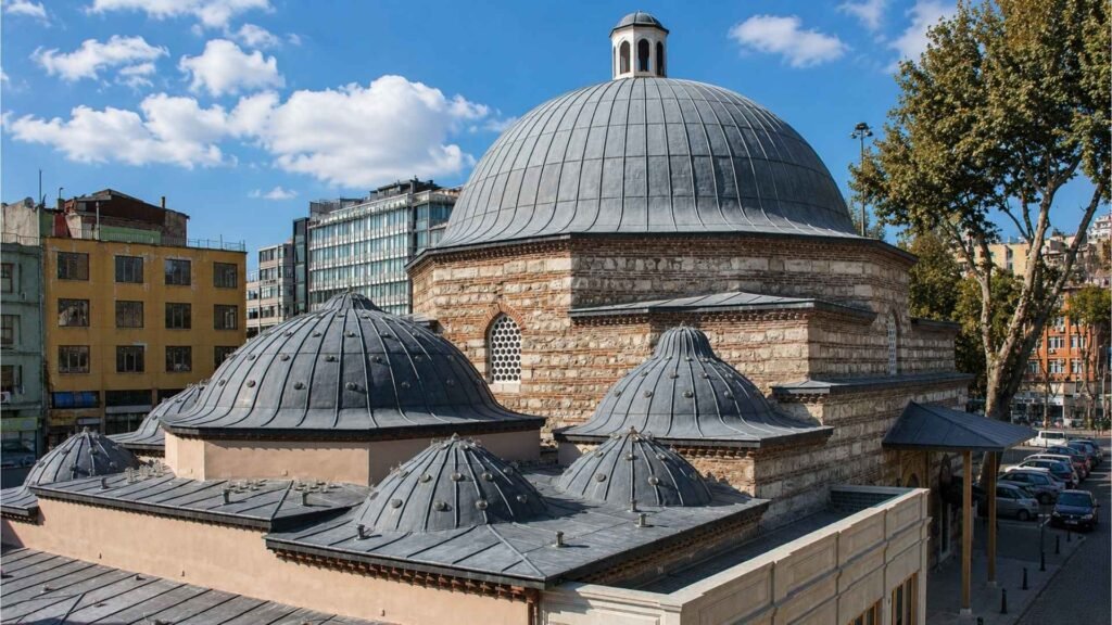Kılıç Ali Paşa Hamamı exterior showing restored Ottoman domes and historic architecture in Istanbul’s Karaköy district