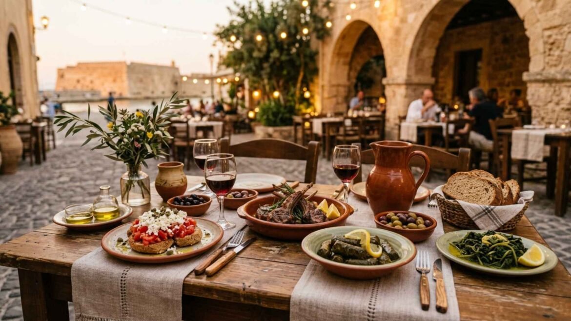 Best restaurants in Heraklion with traditional Cretan dishes and local wine