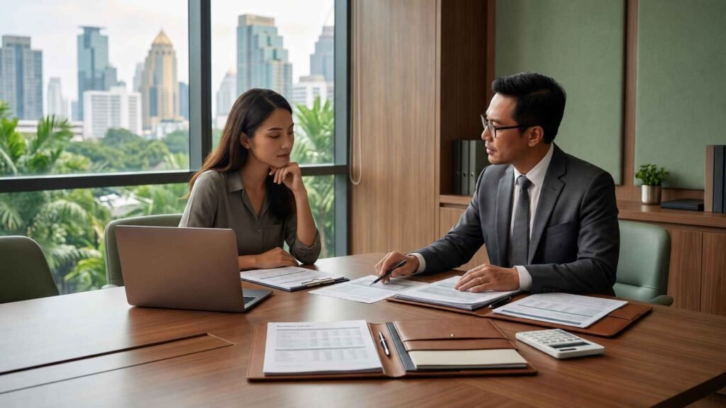 Thailand DTV holder discussing tax residency, foreign income and financial records with a professional adviser