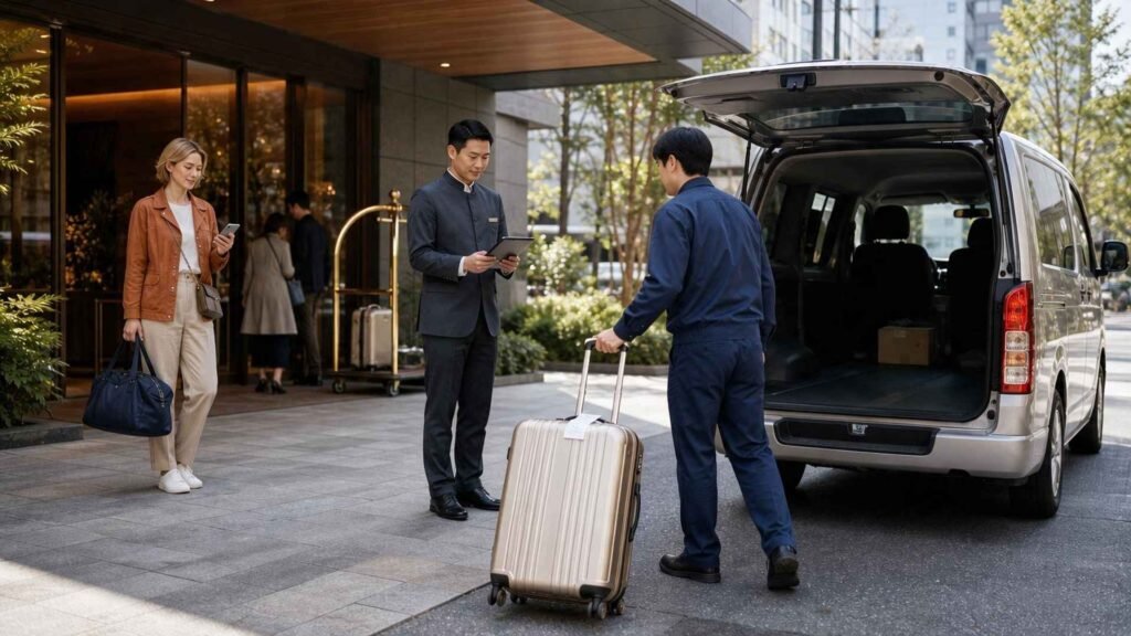 Luggage Forwarding in Japan from a hotel to a courier van