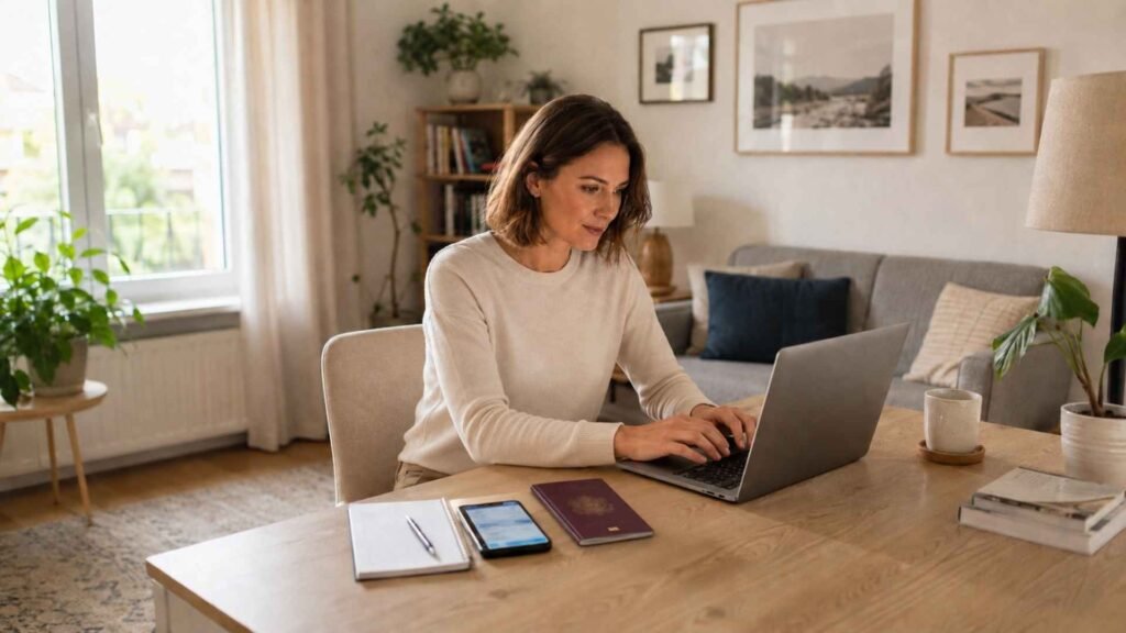 Japan Entry Requirements 2026 – traveler researching passport requirements for Japan at home