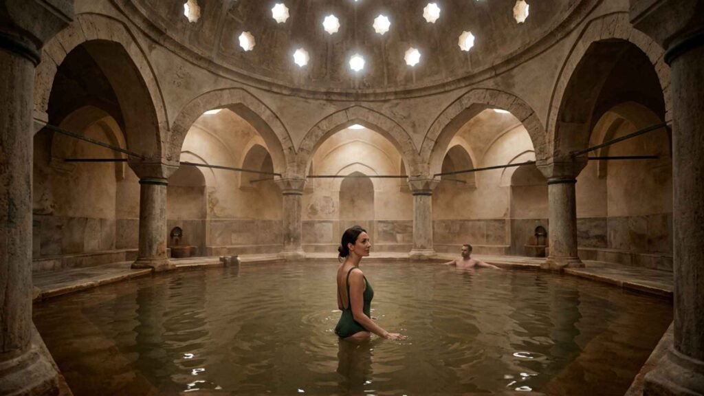 Rudas Thermal Bath experience with an Ottoman-style domed pool and historic stone arches in Budapest