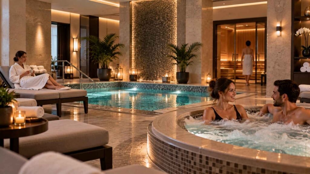 Harmony Spa at Aria Hotel Budapest boutique wellness experience with indoor pool and jacuzzi